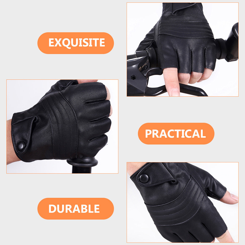 Cycling Gear Black - 1 Paar Zwarte Heren Vingerloze Handschoenen