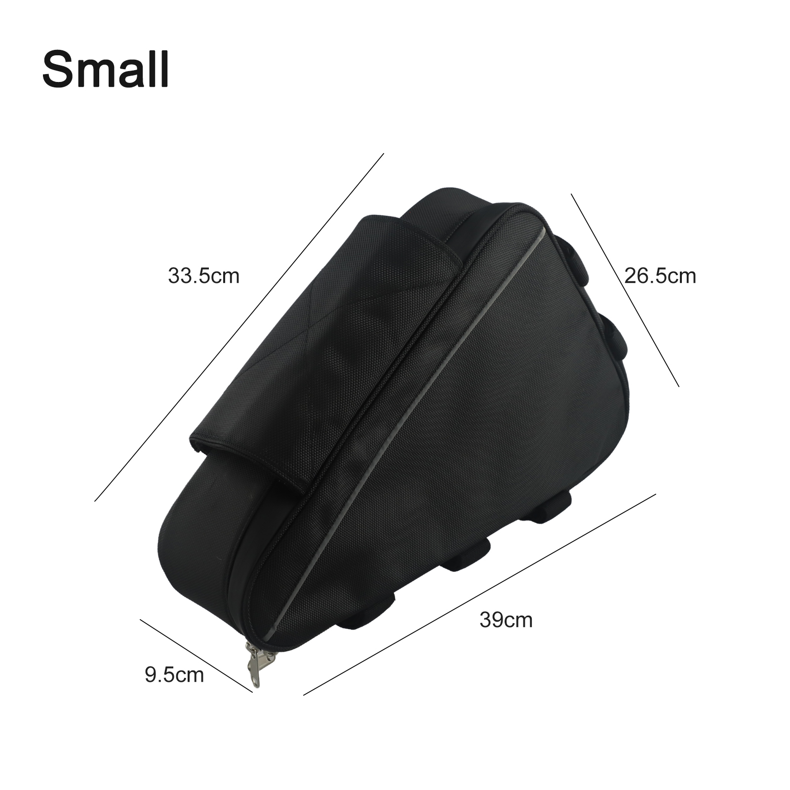 Cycling Gear Black - Waterdichte driehoekige fietsframetas Zwart nylon opbergtas